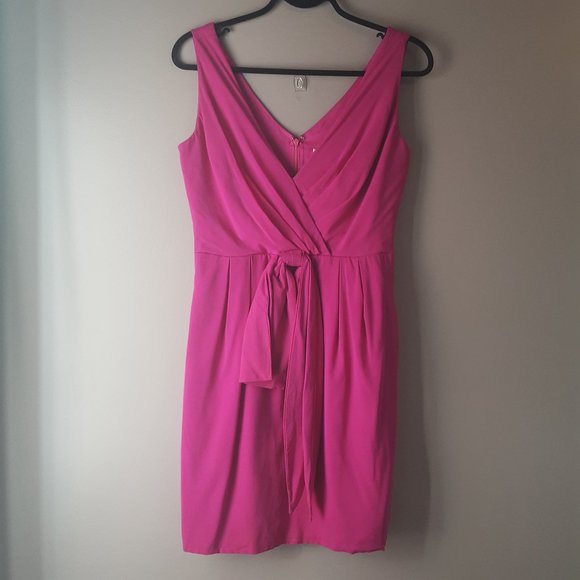 Jill Stuart Silk Pink Fuchsia Sleeveless Formal Dress with Pockets, Size 8 - Picture 1 of 16